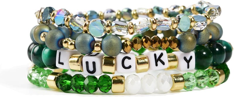 Aigrnc Boho Beaded Stretch Bracelets For Women Stackable Crystal Gold Plated Beaded Bracelets Set Trendy Handmade Friendship Braeclet Jewelry Gifts - Image 1